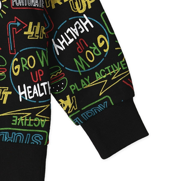 西松屋 ELFINDOLL 裏起毛ネオンロゴ総柄トレーナー 正規品