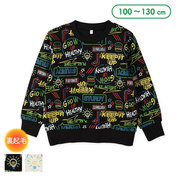 西松屋 ELFINDOLL 裏起毛ネオンロゴ総柄トレーナー 正規品