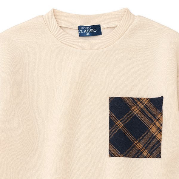 西松屋 ELFINDOLL CLASSIC 裏起毛チェックポケットトレーナー 正規品