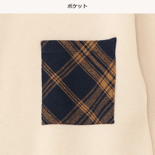 西松屋 ELFINDOLL CLASSIC 裏起毛チェックポケットトレーナー 正規品