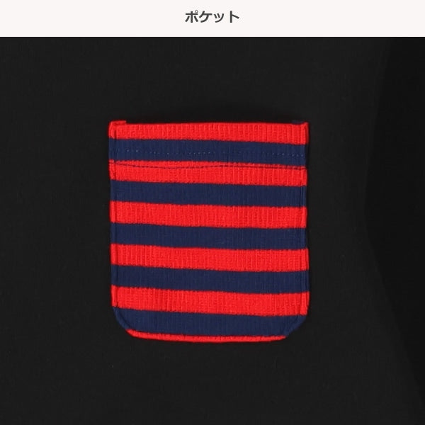 西松屋 ELFINDOLL 裏起毛リブポケットボーダートレーナー 正規品