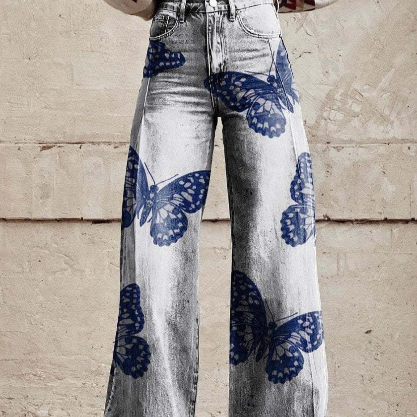 3D Graphic Printed Wide Leg Pants for Women – High Waist Bootcut Graphic Trousers