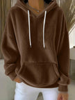 Womens Sweatshirt Elegant Commuting Style Pullover with Lace-Up Design