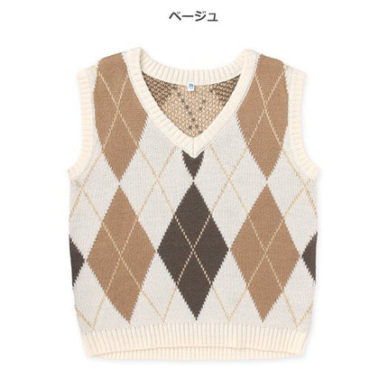 西松屋 ELFINDOLL アーガイルベスト 正規品