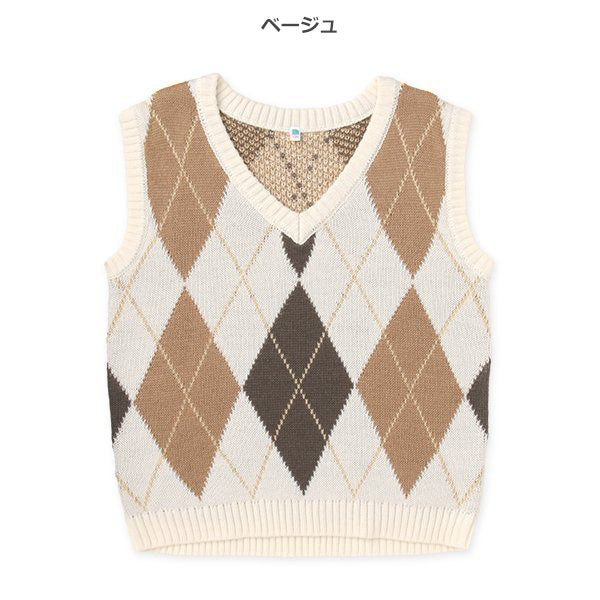 西松屋 ELFINDOLL アーガイルベスト 正規品