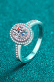 Bague Halo en Argent Sterling 925 avec Moissanite 1 Carat et Zircon en Accent