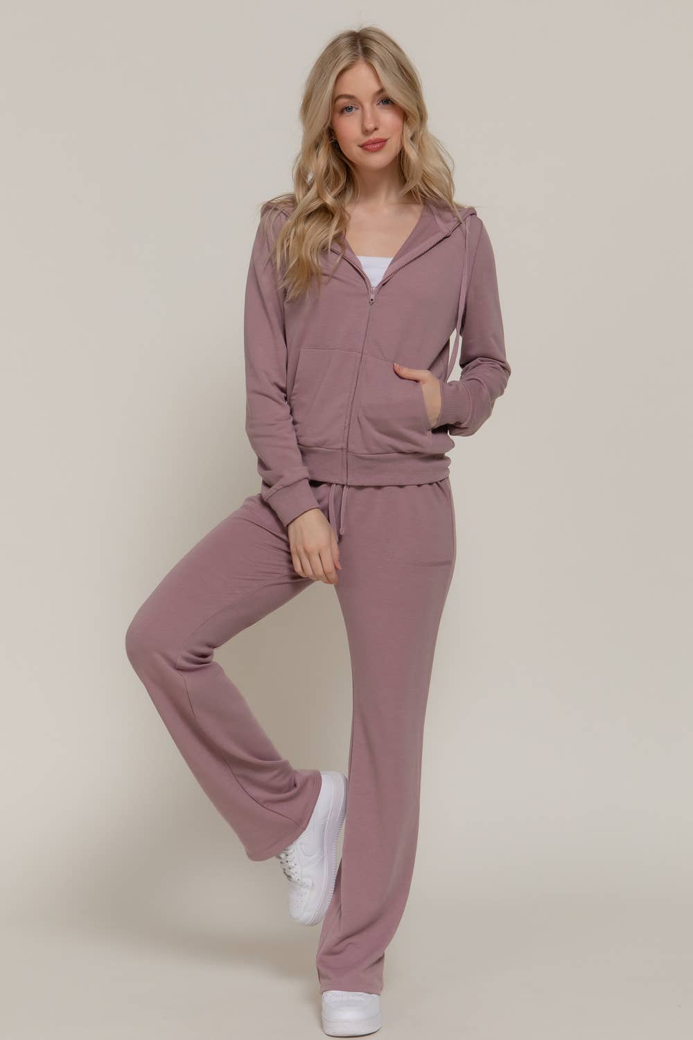 Mauve Supersoft Zip Hoodie