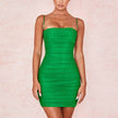 Ladies White bodycon dress Spaghetti Straps Sash Mini Bandage dress for Club Party