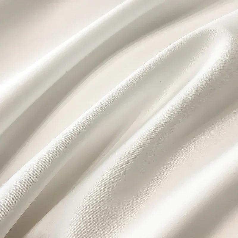 Long-staple Cotton Lace Four-piece Duvet Cover Bedding Set - Light Luxury
