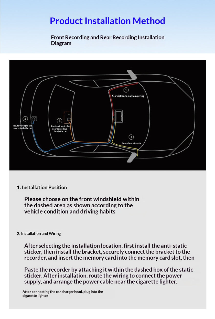 4K Dual Dash Cam with WiFi & GPS – Front and Rear Car Dashboard Recorder for Canada & USA