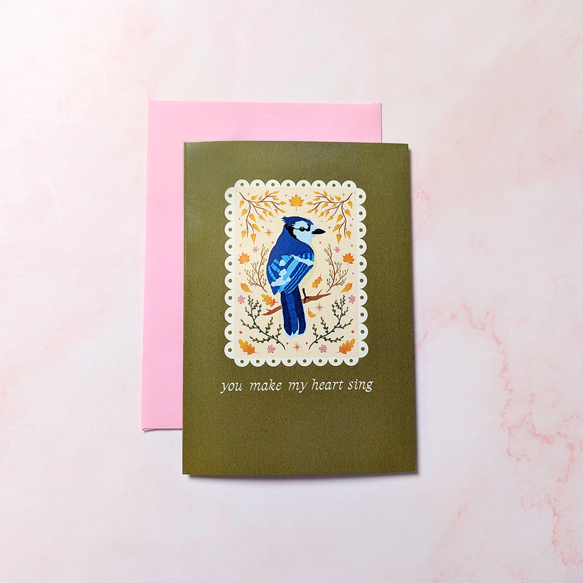 You Make My Heart Sing | Blue Jay Mini Greeting Card