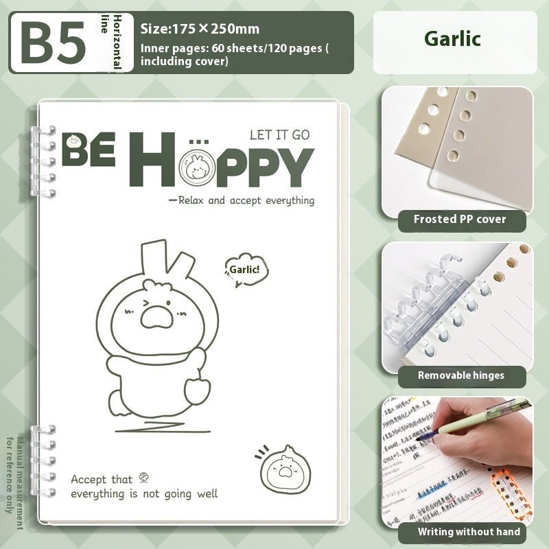 Kawaii Spiral Notebook – Detachable Coil Student Notepad A5/B5 | Frosted Cover