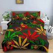 Colorful Psychedelic Weed Leaf Bedding Set
