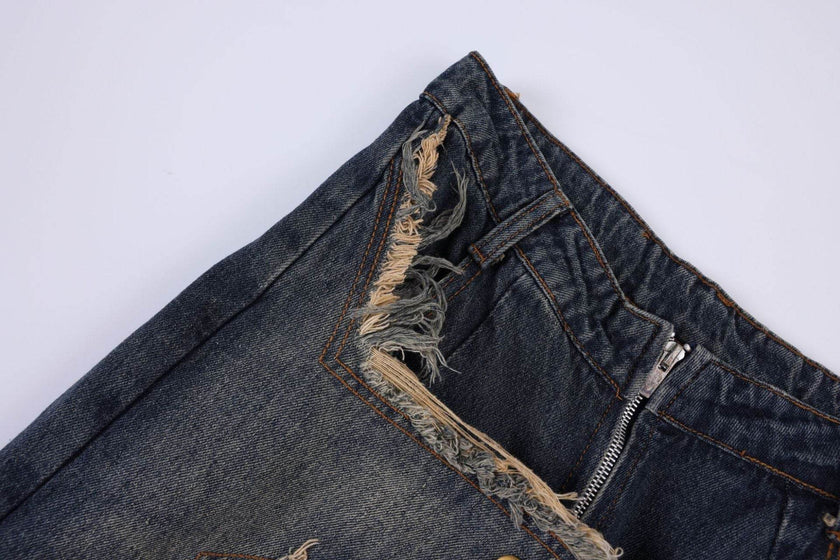 Distressed Denim Pant for women Oversized Streetstyle Patch Cargo Jeans Pant
