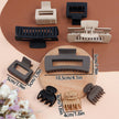 Coffee Series Hair Barrette Combination Set – Plastic Resin Hair Clips for Women