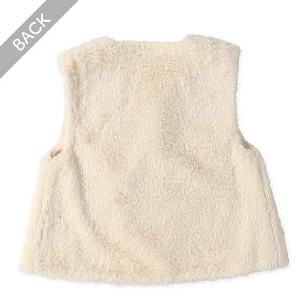 西松屋 ELFINDOLL フェイクファーリボンハートチャーム付きベスト 正規品