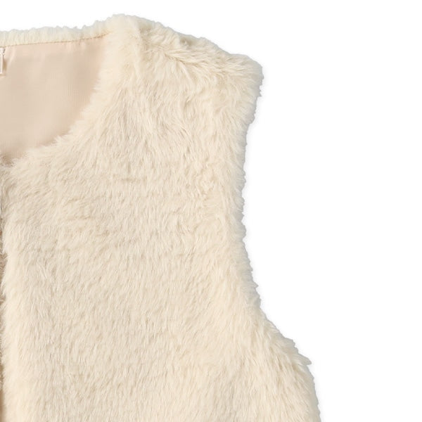 西松屋 ELFINDOLL フェイクファーリボンハートチャーム付きベスト 正規品