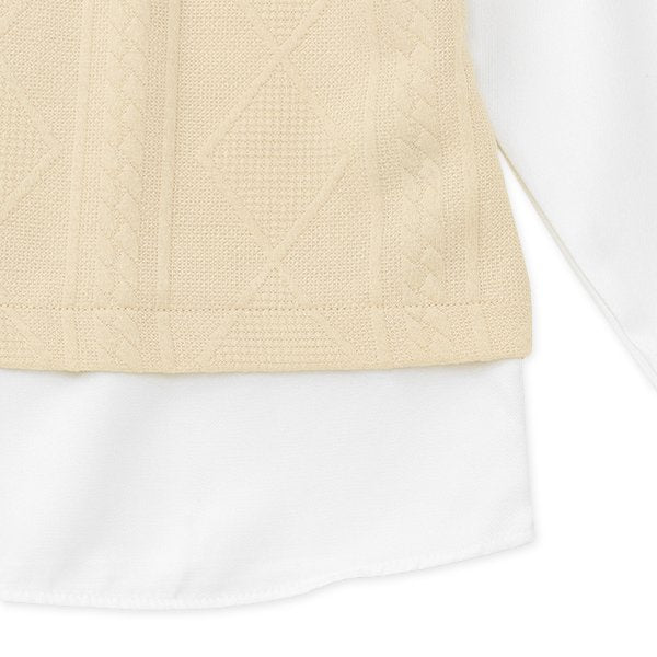 西松屋 ELFINDOLL ふくれジャガードベストレイヤード風長袖Tシャツ 正規品