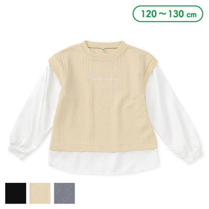 西松屋 ELFINDOLL ふくれジャガードベストレイヤード風長袖Tシャツ 正規品