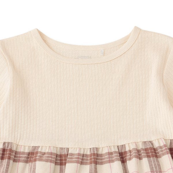 西松屋 ELFINDOLL CLASSIC テレコチェック切り替え長袖Tシャツ 正規品