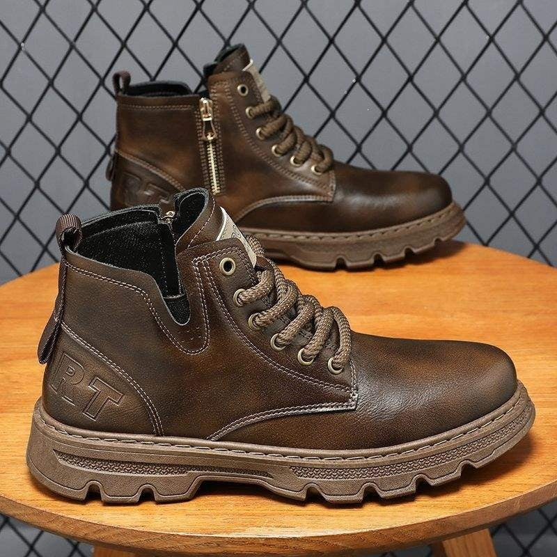 Men's High-Top Suede Leather Boots – Handcrafted Korean Style