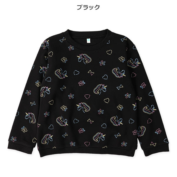 西松屋 ELFINDOLL 裏起毛ユニコーン総柄トレーナー 正規品