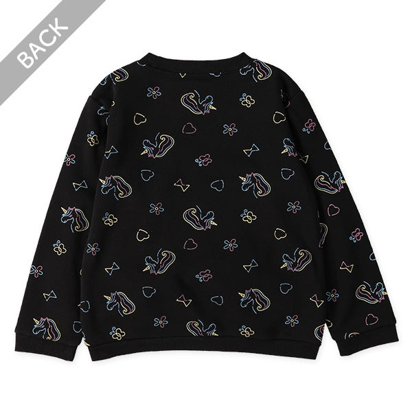 西松屋 ELFINDOLL 裏起毛ユニコーン総柄トレーナー 正規品