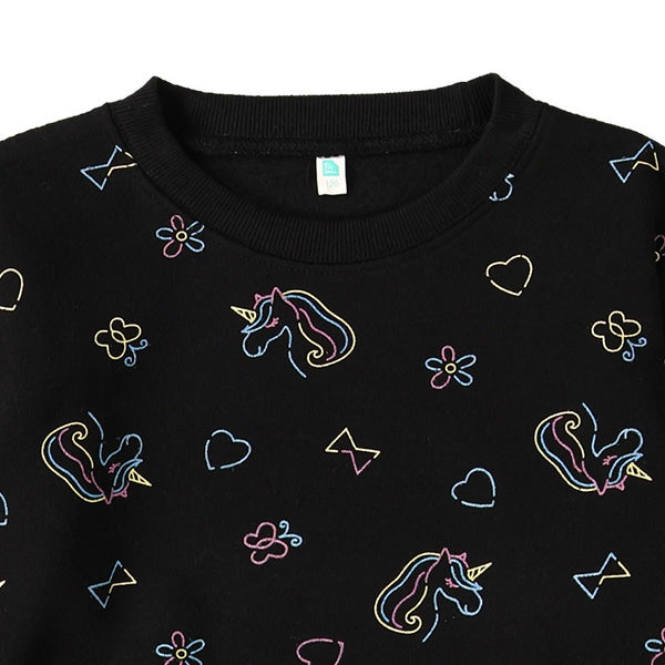 西松屋 ELFINDOLL 裏起毛ユニコーン総柄トレーナー 正規品