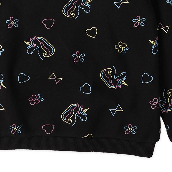 西松屋 ELFINDOLL 裏起毛ユニコーン総柄トレーナー 正規品