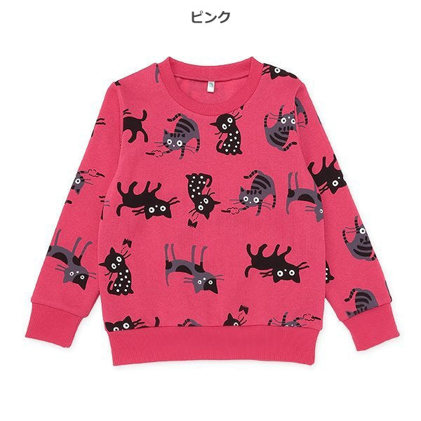 西松屋 ELFINDOLL 裏起毛ねこ総柄トレーナー 正規品