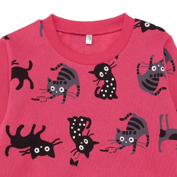 西松屋 ELFINDOLL 裏起毛ねこ総柄トレーナー 正規品