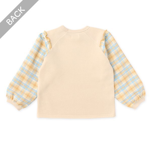 西松屋 ELFINDOLL CLASSIC 裏起毛袖布帛チェックトレーナー 正規品