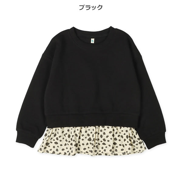 西松屋 ELFINDOLL 裏起毛裾総柄フリルトレーナー 正規品