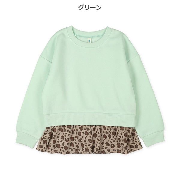 西松屋 ELFINDOLL 裏起毛裾総柄フリルトレーナー 正規品