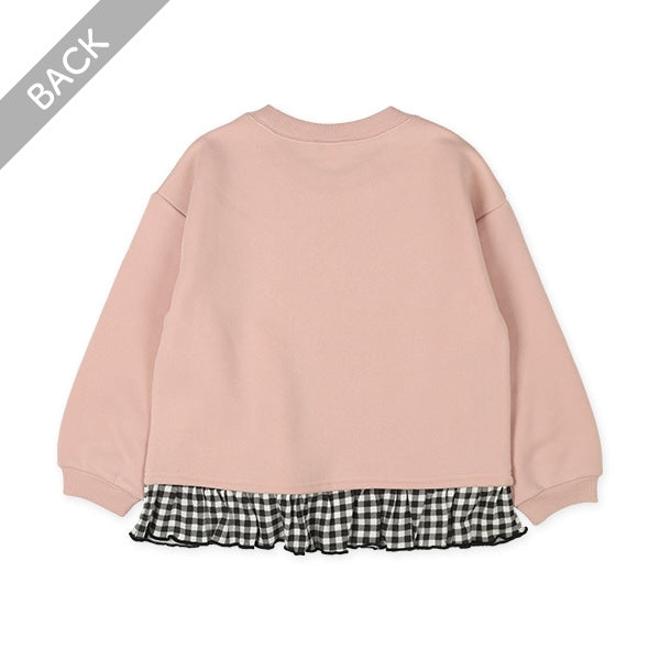 西松屋 ELFINDOLL 裏起毛ロゴ裾チェックトレーナー 正規品