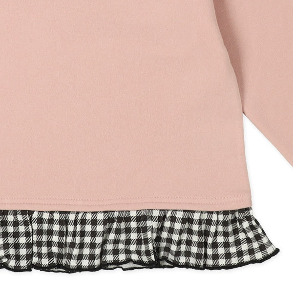 西松屋 ELFINDOLL 裏起毛ロゴ裾チェックトレーナー 正規品