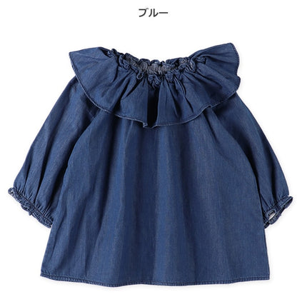 【西松屋正規品】ＥＣデニムフリルブラウス９