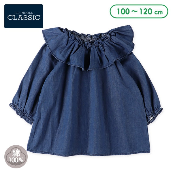 西松屋 ELFINDOLL CLASSIC 7分丈デニムフリルブラウス正規品