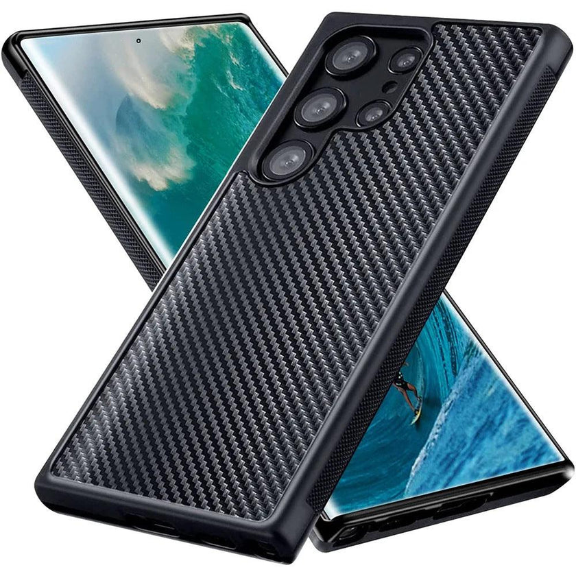 S24Ultra Phone Case Carbon Fiber Magnetic Shockproof Cover
