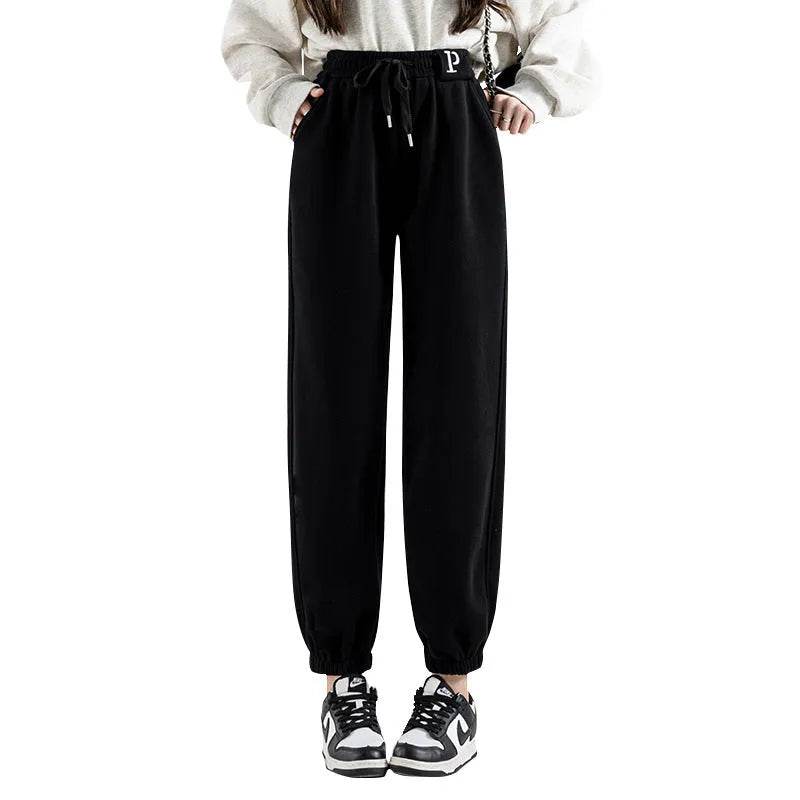 Fleece-lined Casual Harem Drawstring sweat Pants For Women