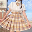 Student Jk Plaid Skirt Preppy Style Mini Pleated  Kilt Skirt