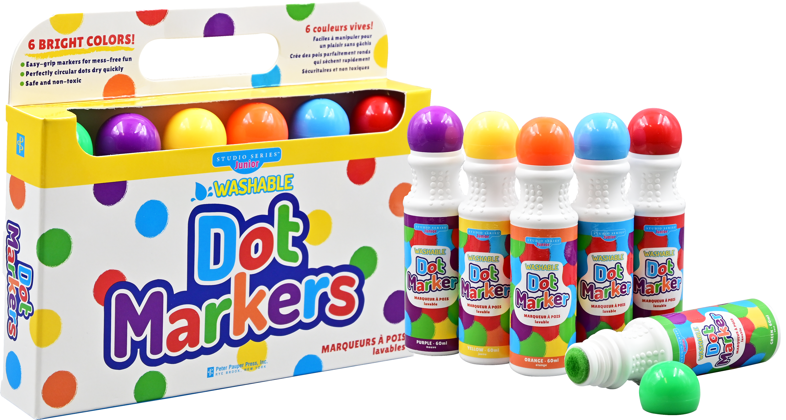 Peter Pauper Press - Studio Series Junior Washable Dot Markers (Set of 6)
