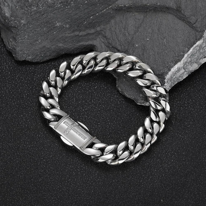 Stainless Steel Cuban Link Chain Personality Bracelet