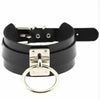 Gothic Punk Wide PU Leather O Ring BDSM Collar Choker Necklace Women Bondage Collar