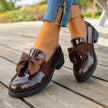 Women's Bow-Knot Chunky Heel Loafers for Office and Everyday Wear