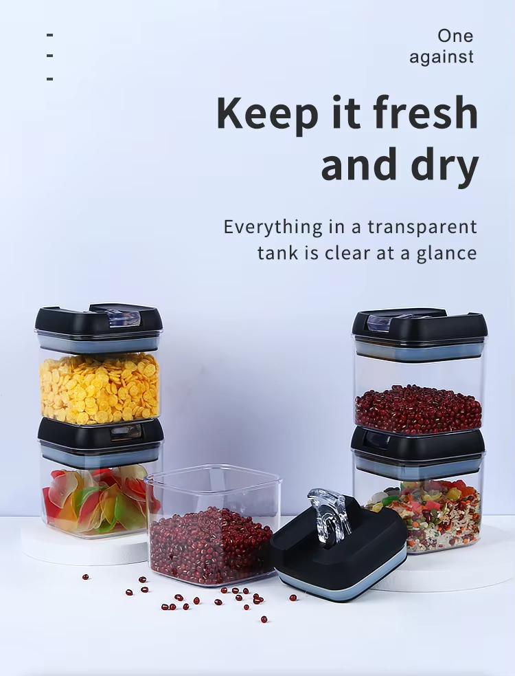 7-Piece Food Container Set – Stackable Kitchen Storage Containers with Lids (Black or White)