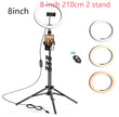 LED Ring Light with Tripod Stand, 8 10 12 inch, USB Powered, Phone Holder and Bluetooth Remote