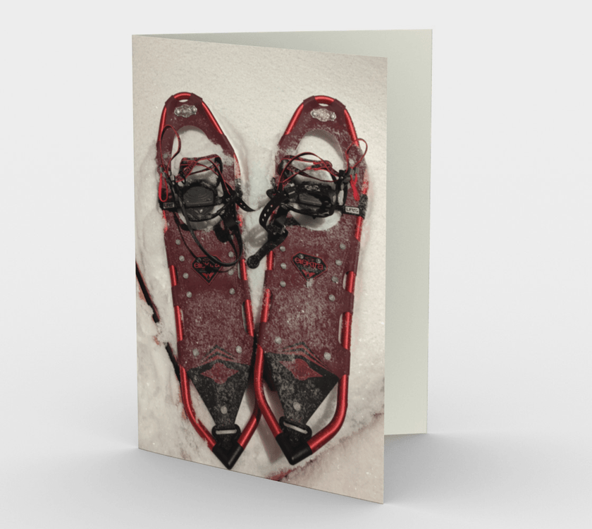 Set of 3 Blank Greeting Cards | 5 x 7 | Snowshoes