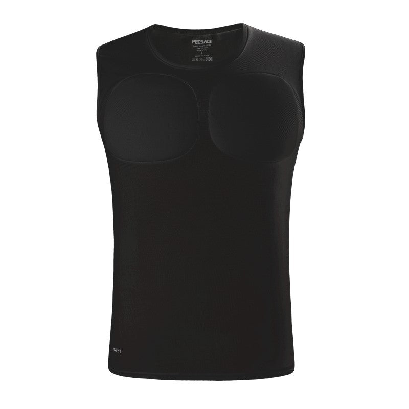 Men's Invisible Shoulder Pad Fake Chest T-Shirt – Removable Muscle Pad (S–XL)
