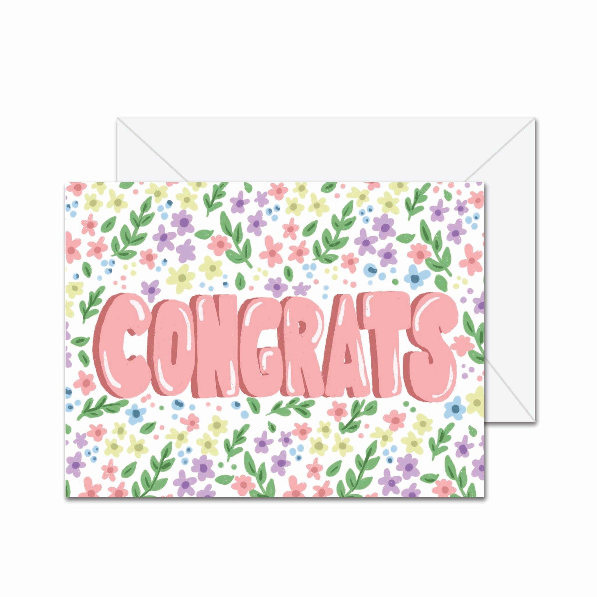 Congrats! (Floral) - Greeting Card